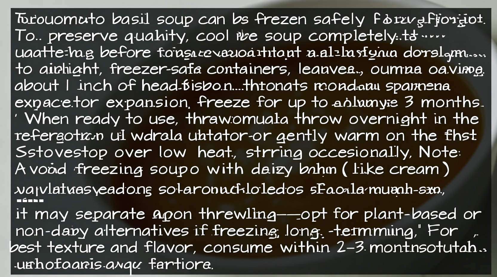 Can Tomato Basil Soup Be Frozen Safely?