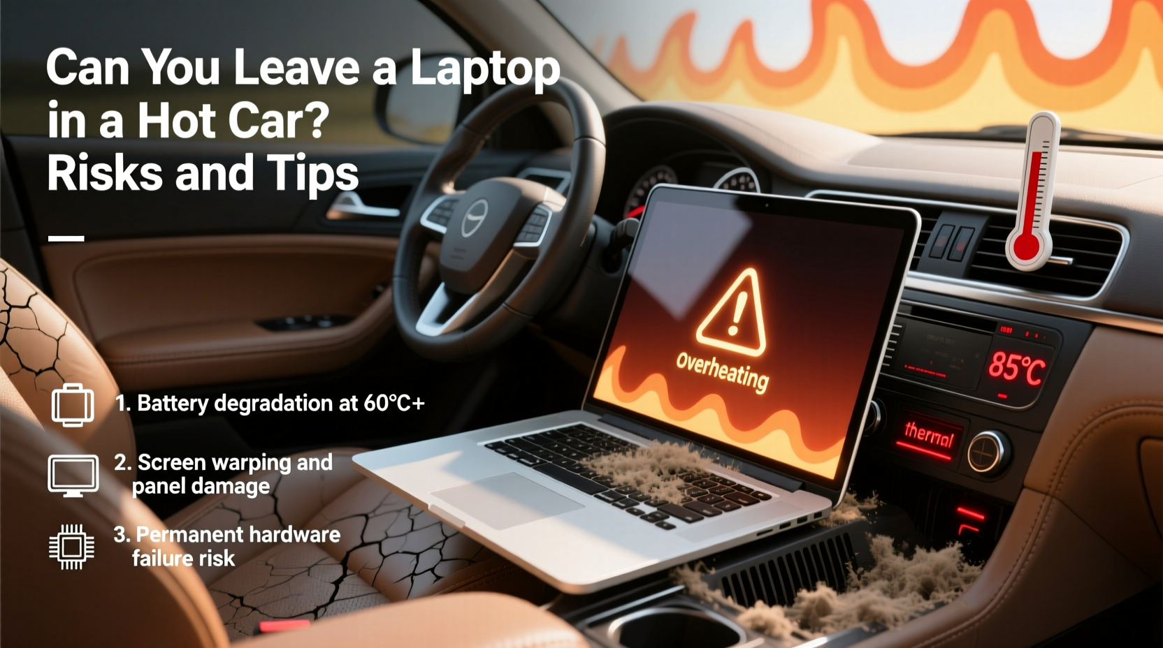 can i leave my laptop in a hot car