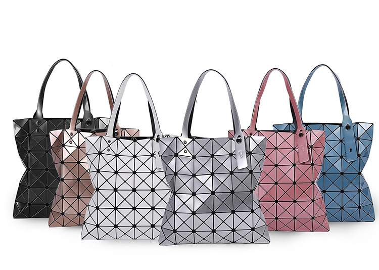 通常不会捕捉网格激光钻石折叠包几何菱形格子包单肩手提包