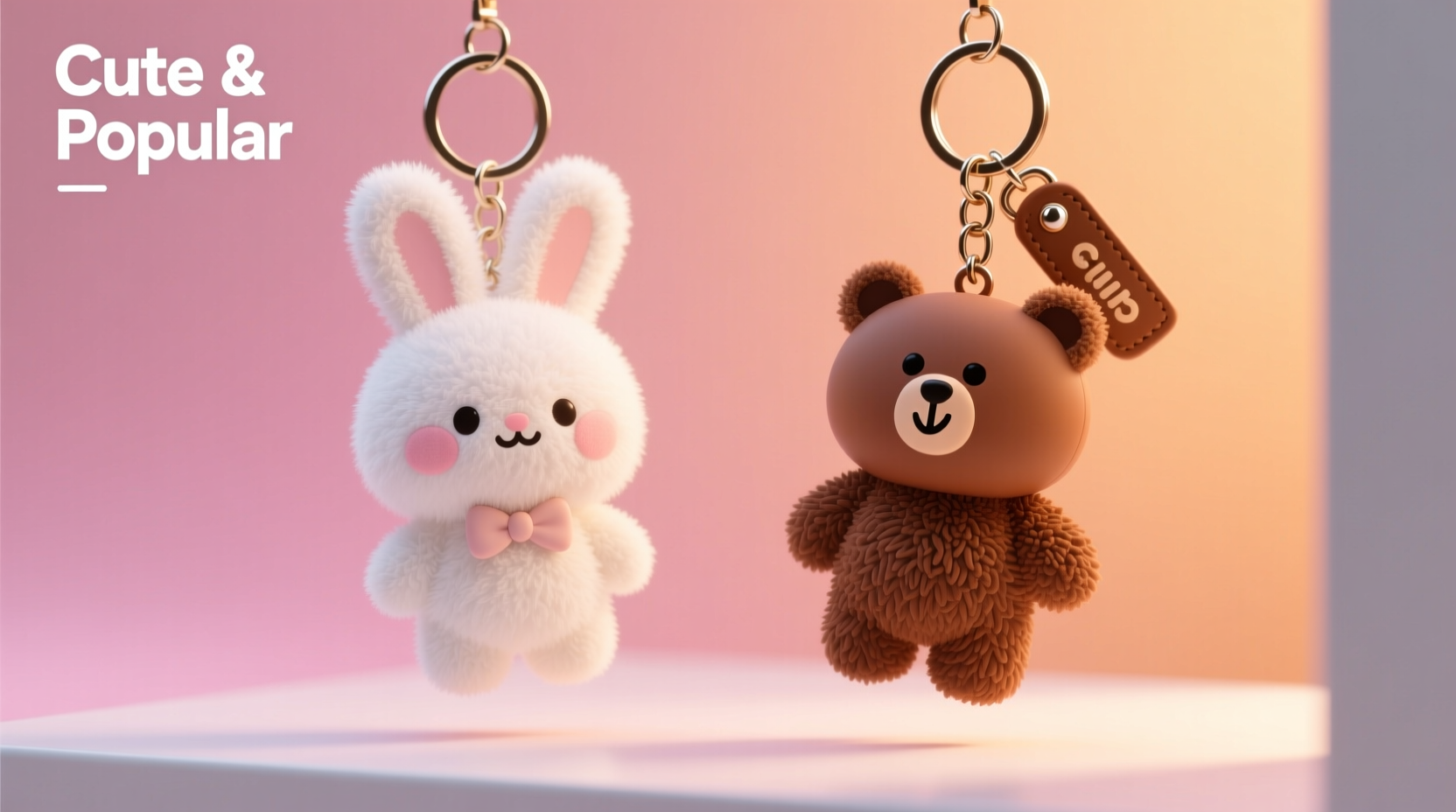 rabbit keychain vs bear keychain which is cuter and more popular right now