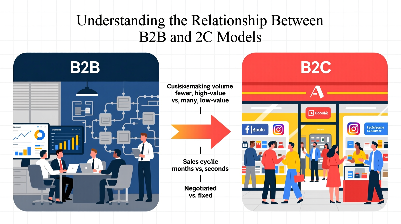 what is the relationship between b2b and b2c