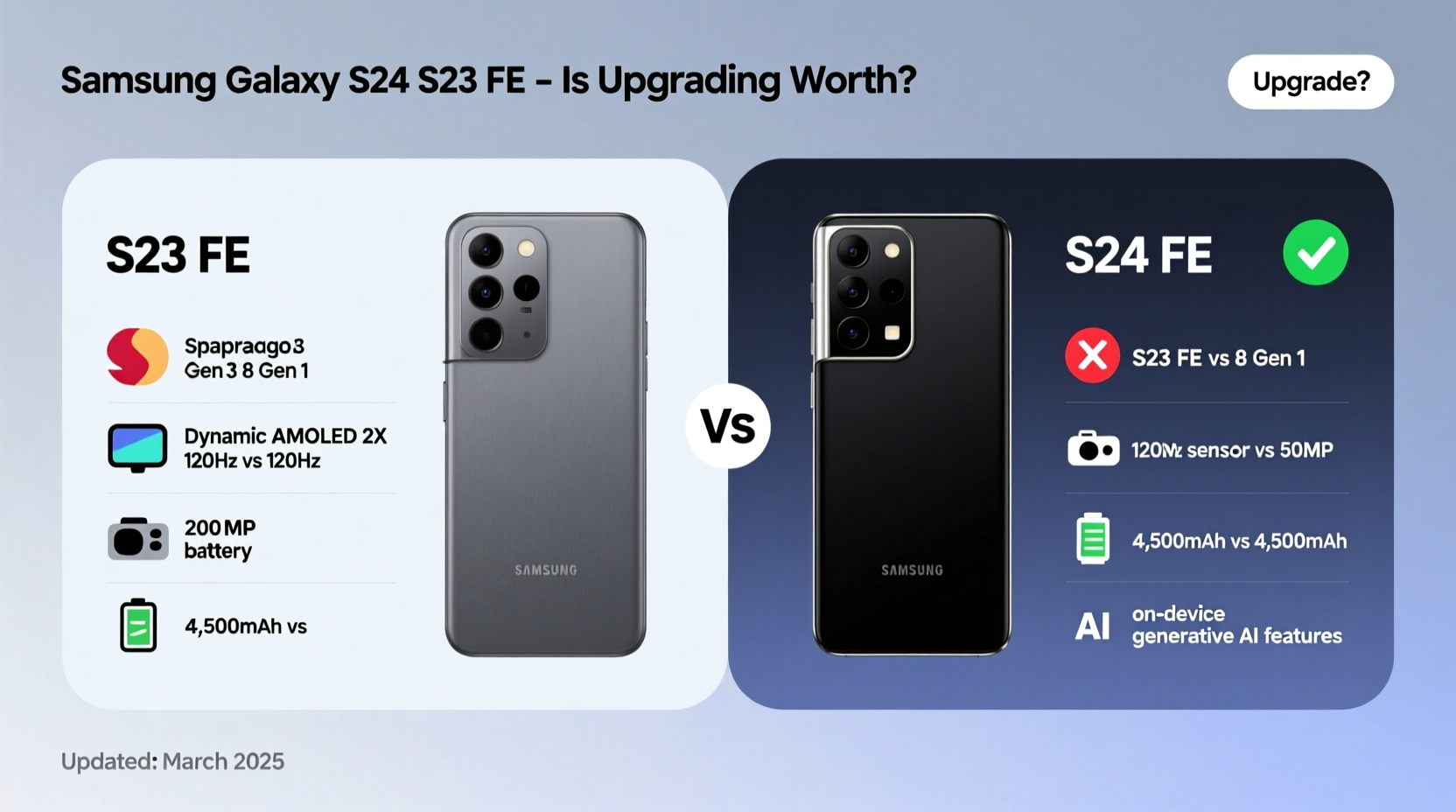 samsung s24 fe vs s23 fe is it worth upgrading or sticking with the old one 2