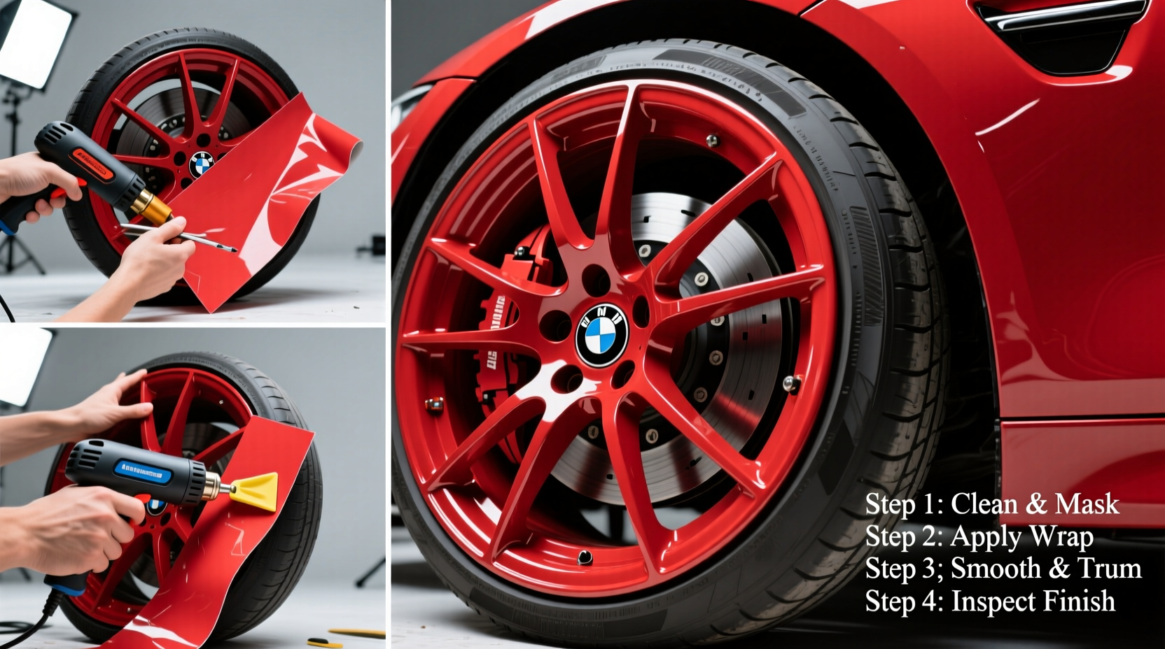 f30 red wheel wrap install