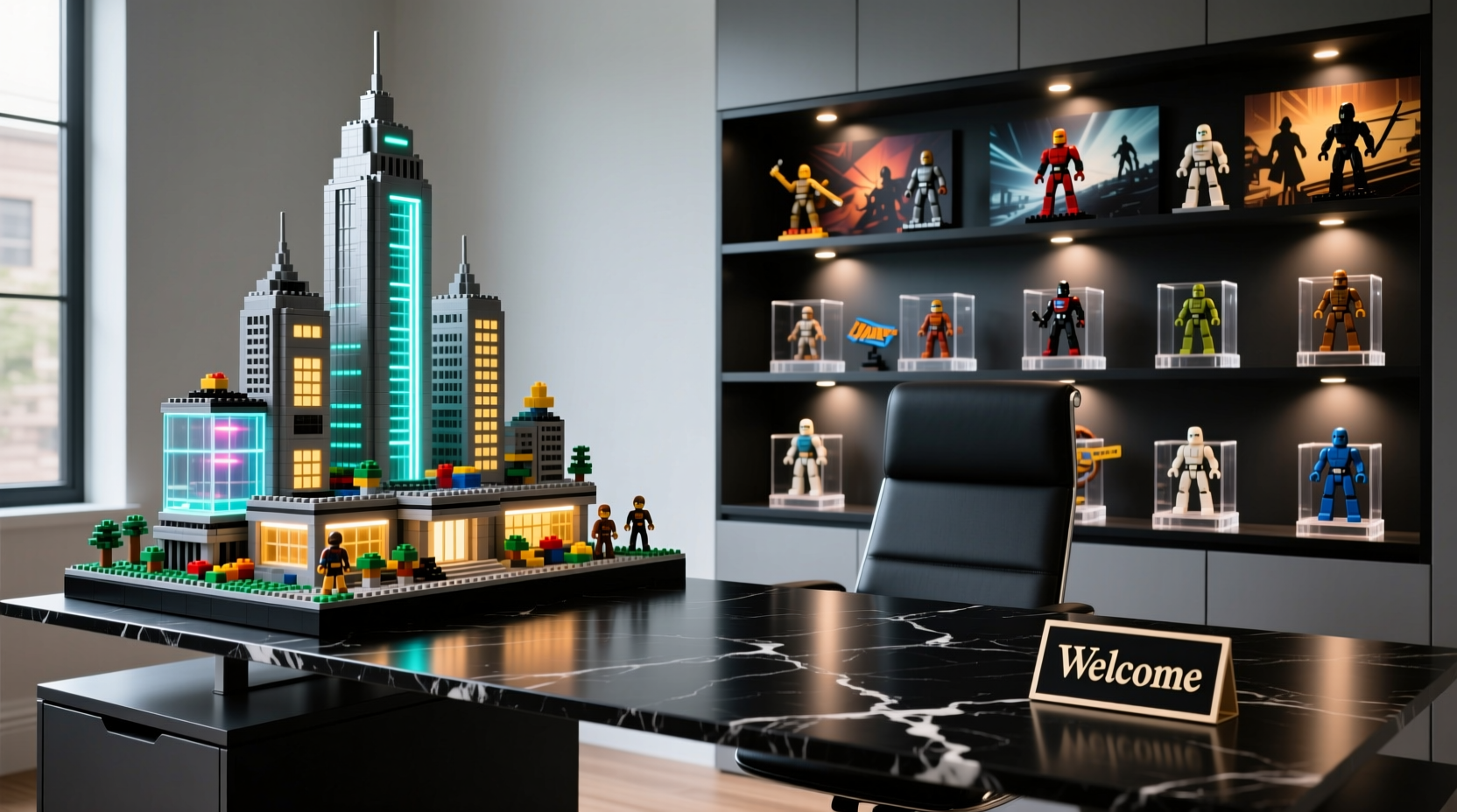 model bricks vs action figures which desktop display impresses guests more