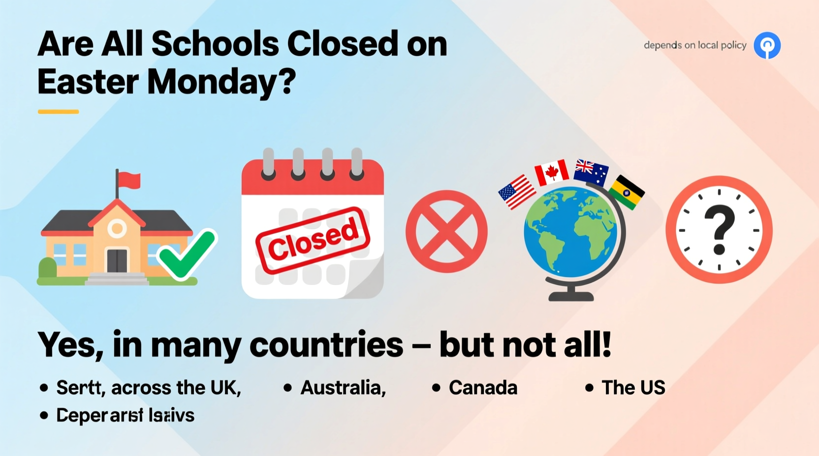 are all schools closed on easter monday