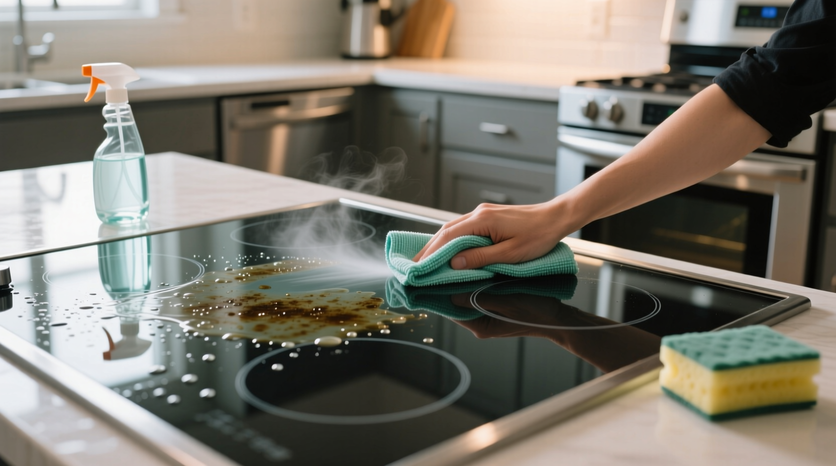 how to clean glass stove top