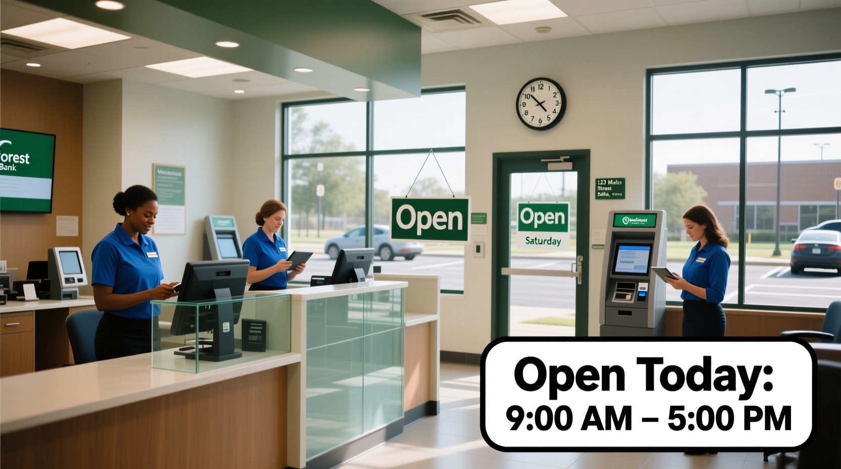 is woodforest bank open on saturday