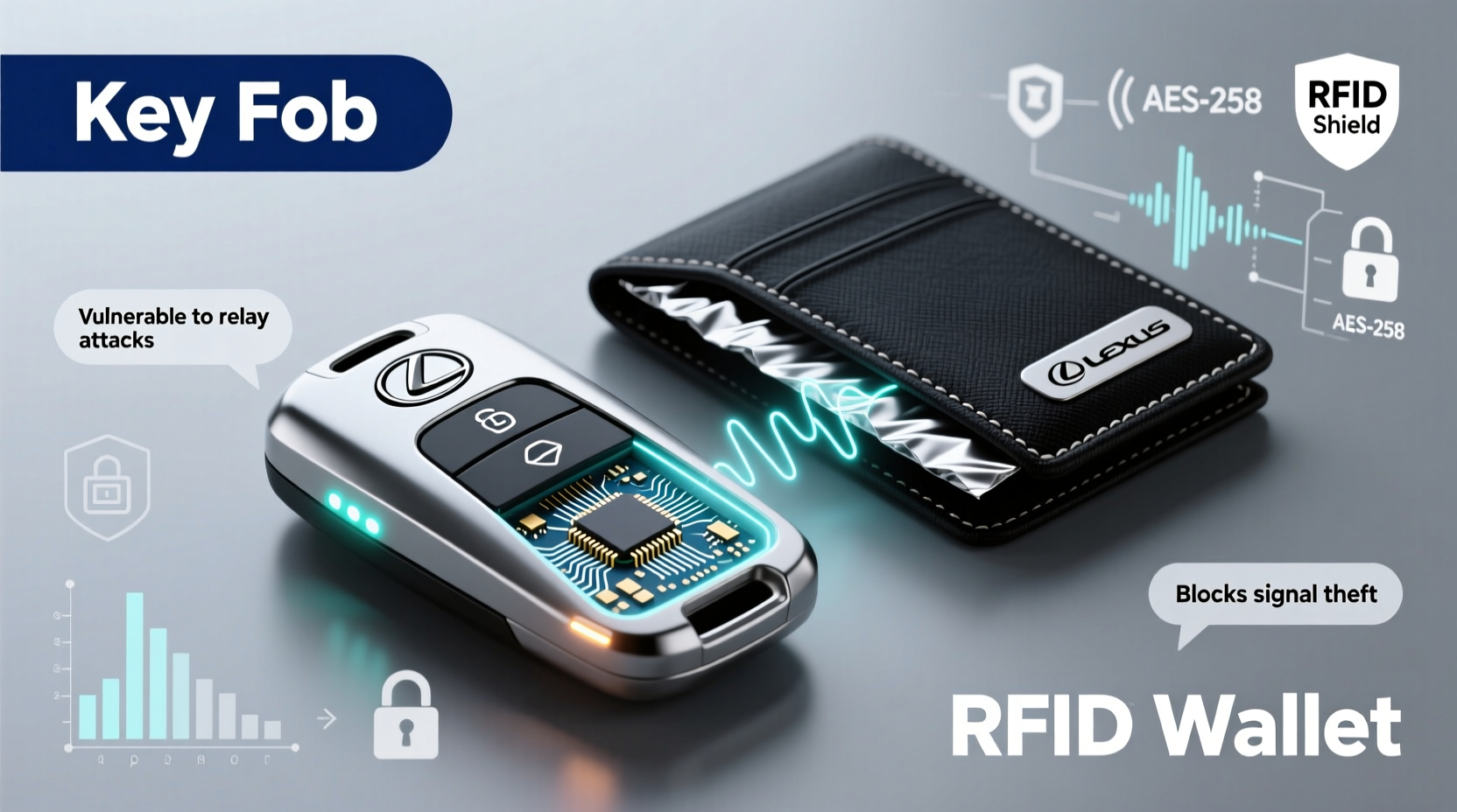 rx350 card key vs rfid wallet