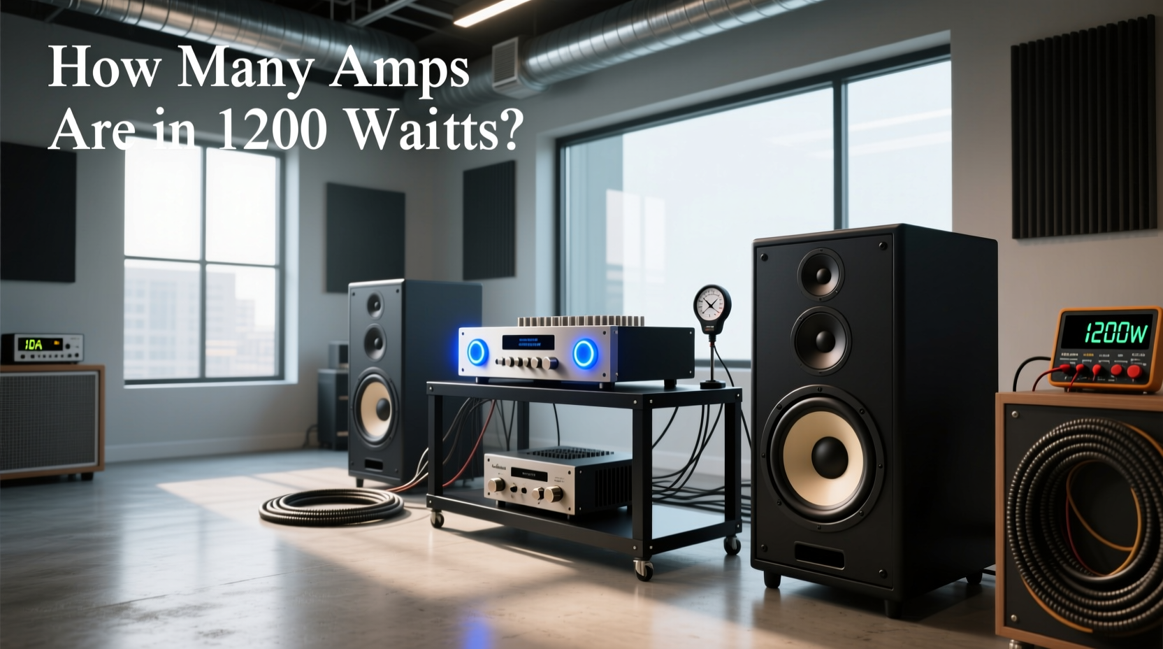 1200 watt subwoofer amplifier with connections labeled