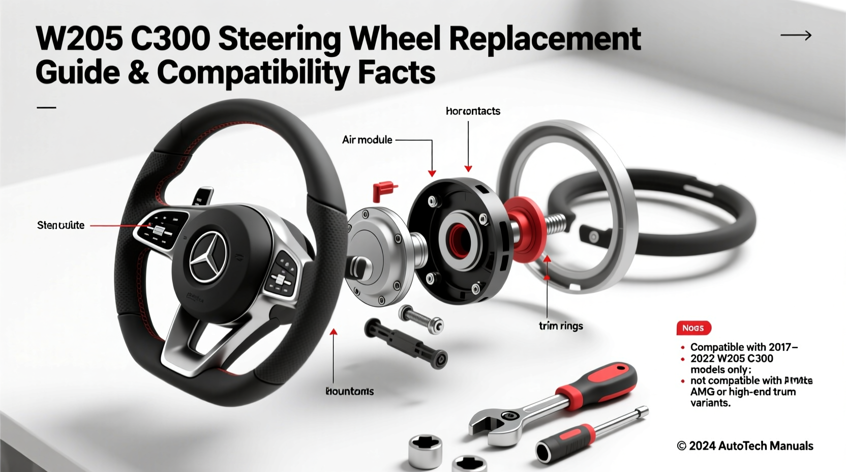 w205 c300 steering wheel replacement