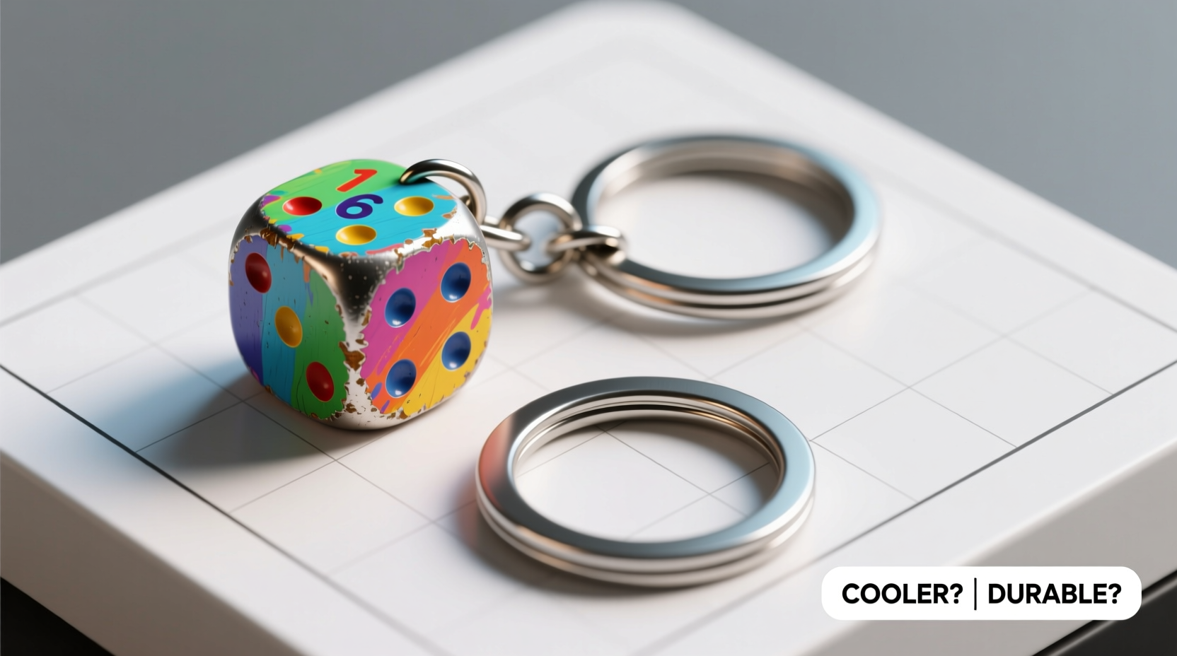dice keychain vs plain metal keyring which ones actually cooler and less likely to break