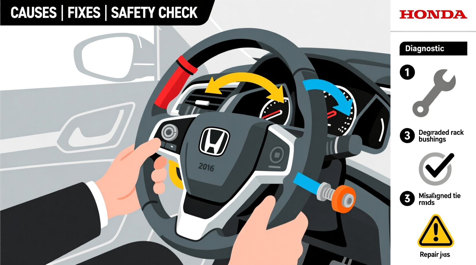 civic fe steering wheel looseness