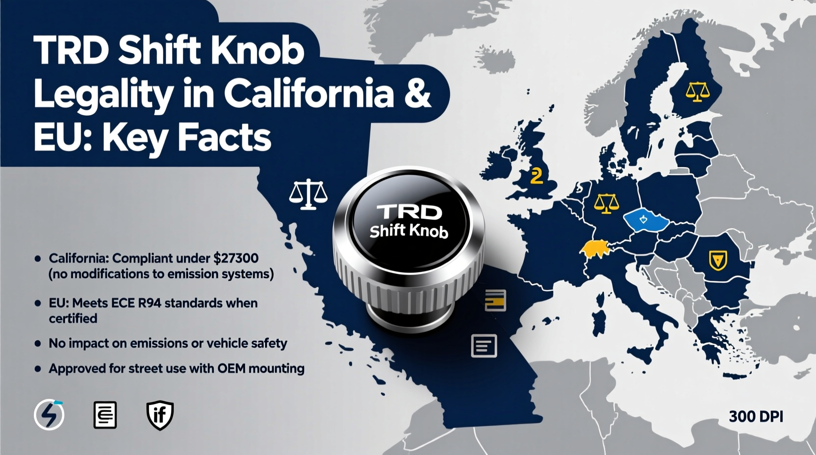 trd knob legality california eu