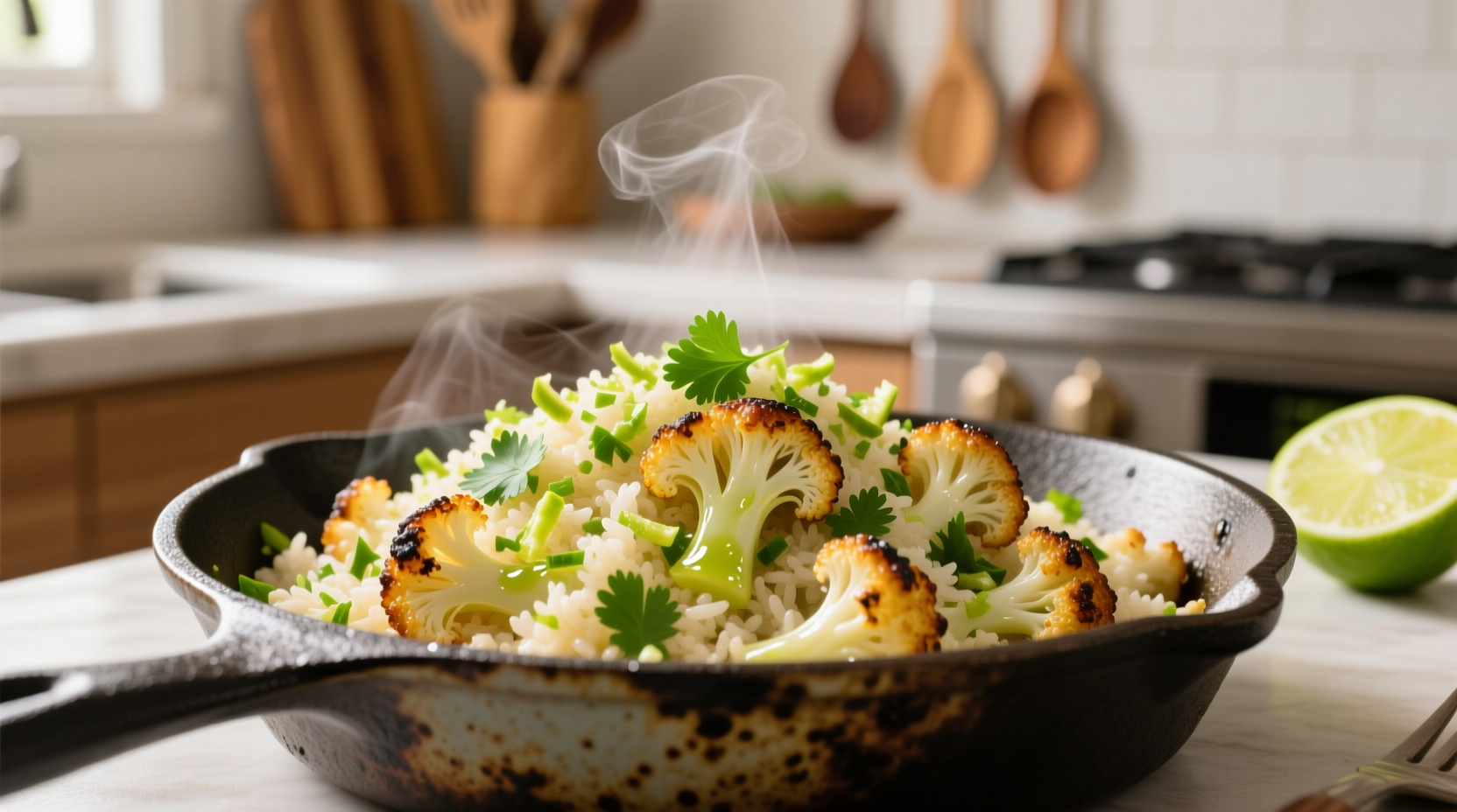 Cilantro Lime Cauliflower Rice: Healthy Rice Alternative Recipe