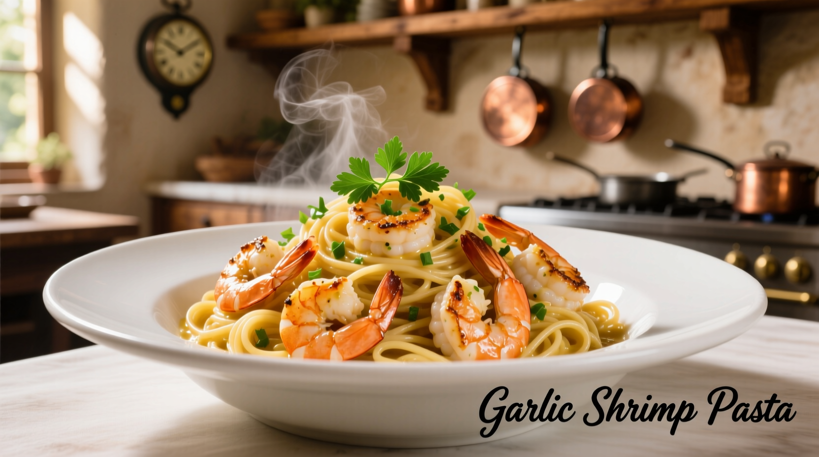 garlic shrimp with pasta