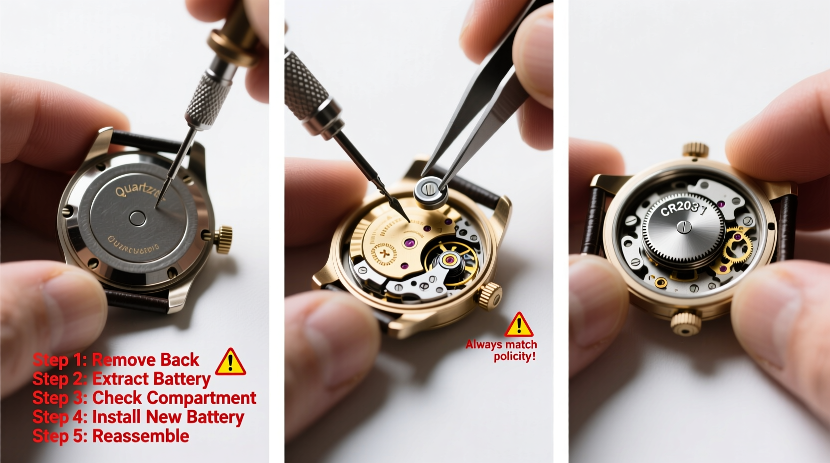 step by step guide to safely replacing the battery in your quartz movement watch 2