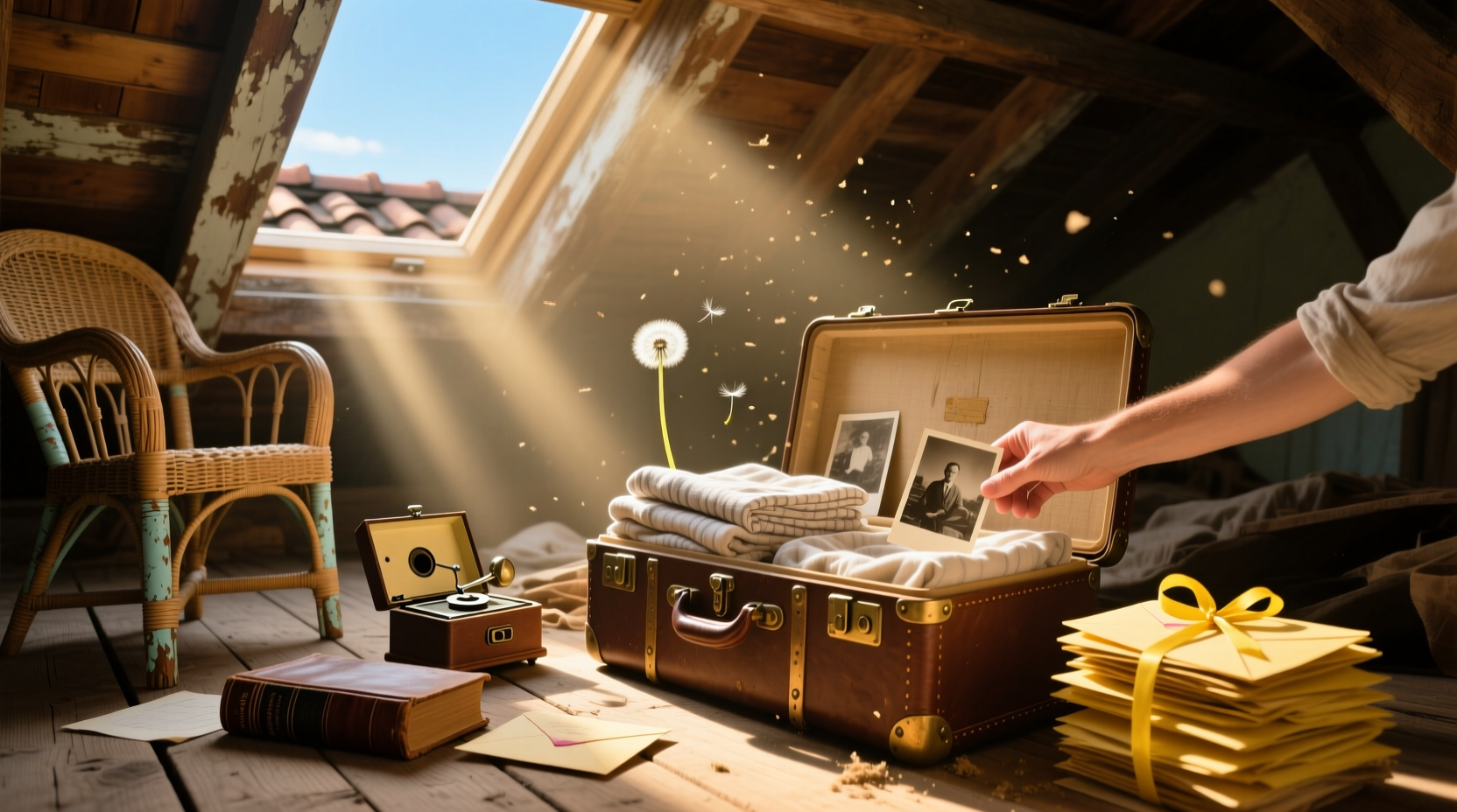 decluttering attic in summer