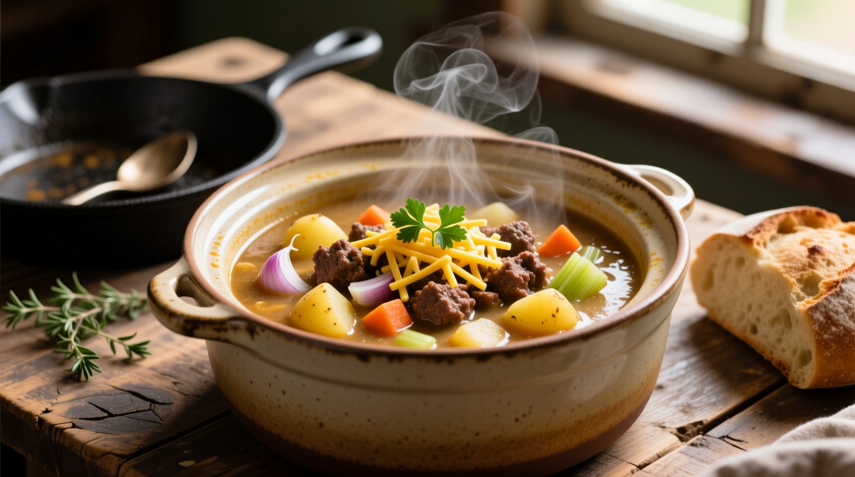 Perfect Crockpot Hamburger Potato Soup Recipe & Variations