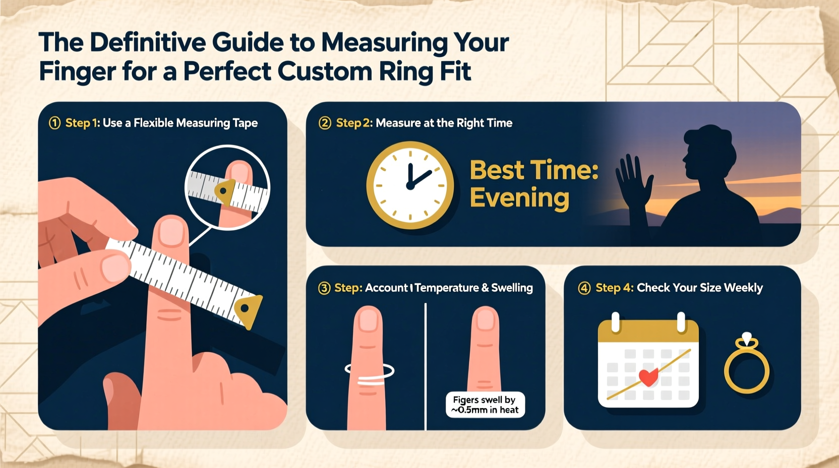 the definitive guide to measuring your finger for a perfect custom ring fit