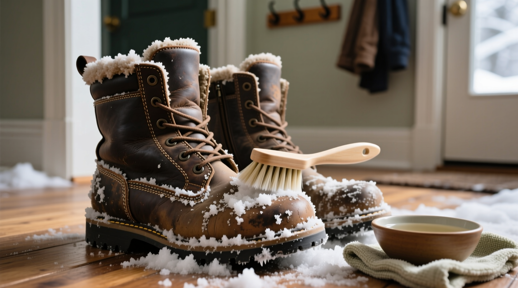 how to clean salt and slush from shoes