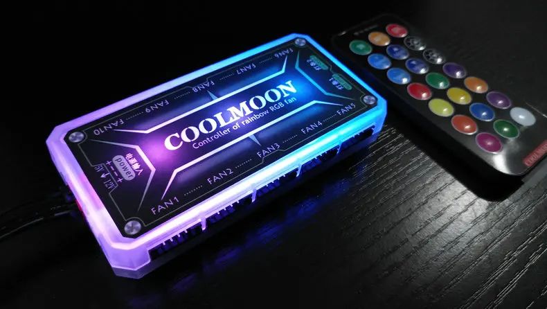 HUB LED contrôleur RGB COOLMOON, nouveau modèle, avec télécommande