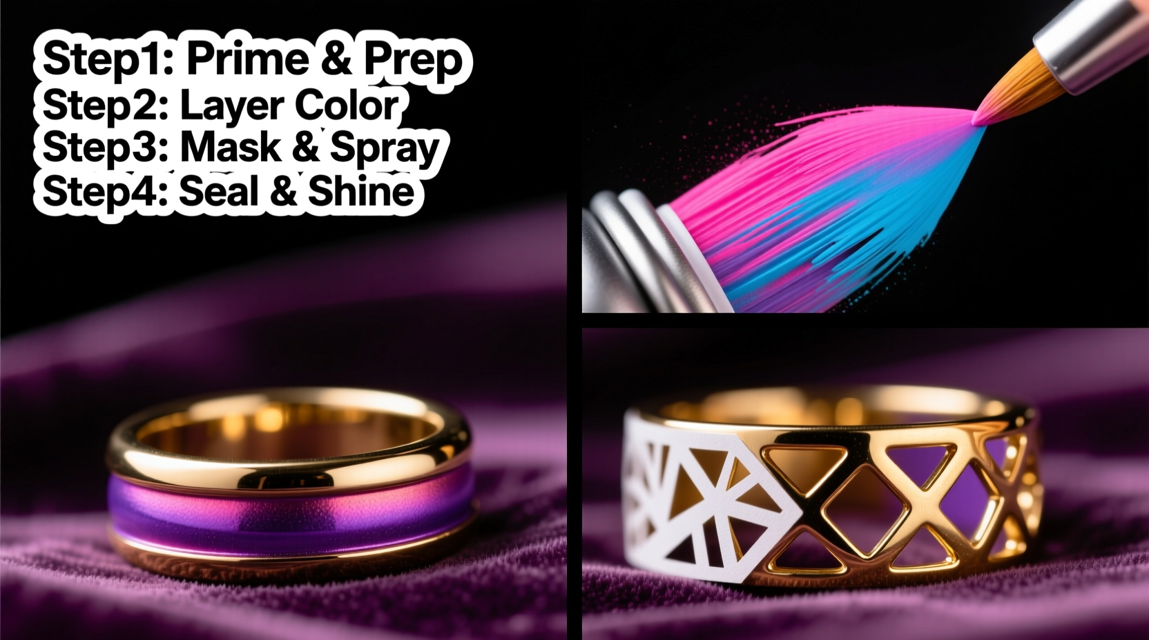 step by step guide to using multicolor spray paint for stunning custom jewelry designs