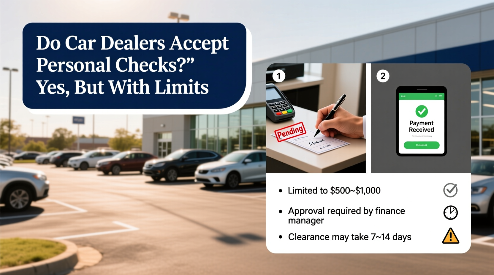 does car dealer accept personal check