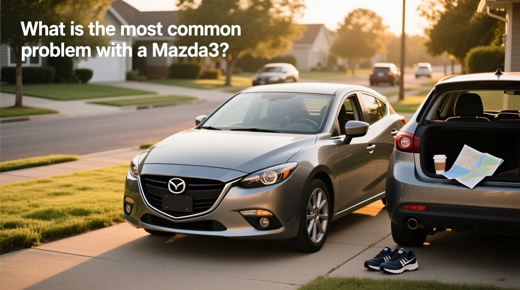 Used Mazda3 hatchback for sale on a residential street