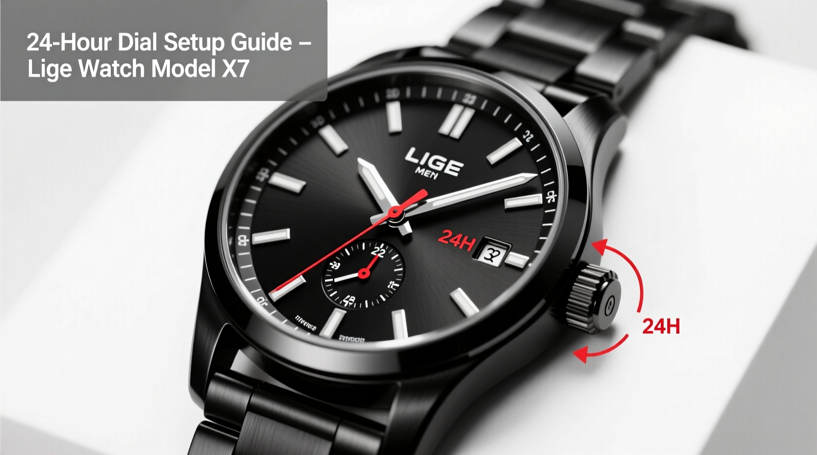 step by step guide to setting the 24 hour dial on your lige mens watch for accurate timekeeping