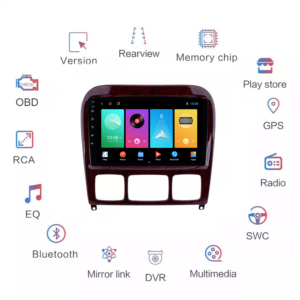 Car console Car Stereo Navigation Digital Slide Touchscreen Car DVD Radio Receiver 9 inch For BENZ S CLASS (W220 ) S280 2006