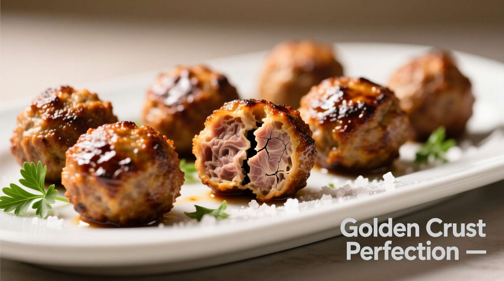 Perfectly cooked air fryer meatballs with golden crust