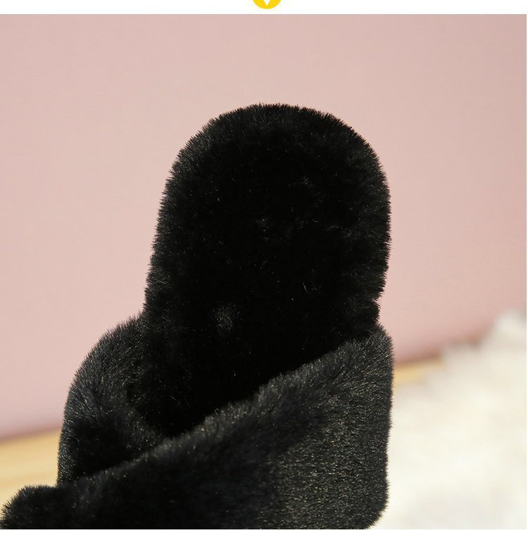 Women Indoor Slippers Warm Plush Faux Fur Slides Fluffy Sandals Shoes Soft Sole Winter Shoes