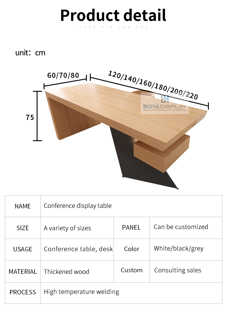 Customized High wooden office table reception desk company work table