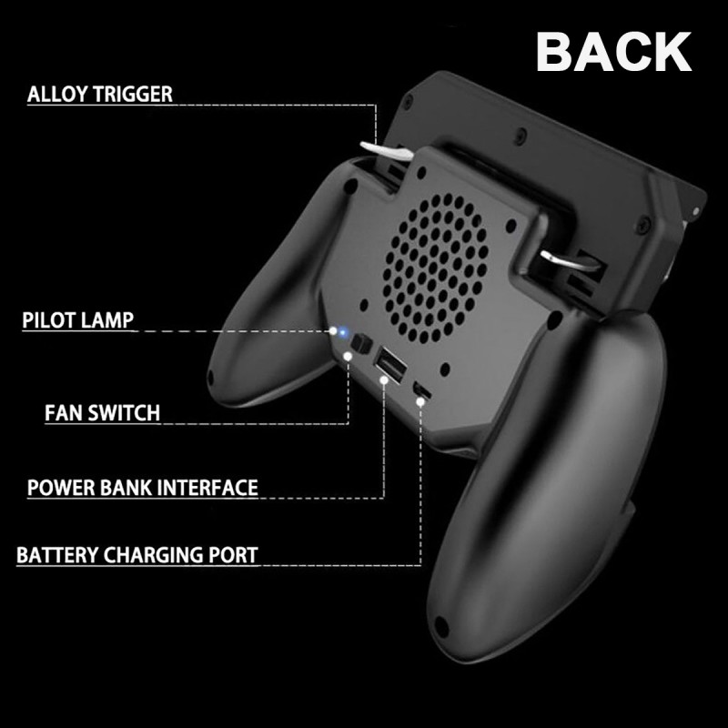 SR 2000mAh 4000mAh built in battery  handheld  L1Rl grip with fan game joystick