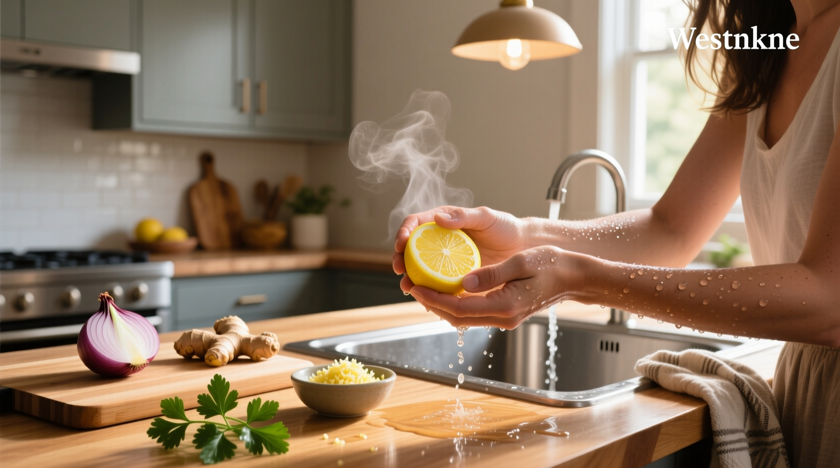 how to remove onion smell from hands