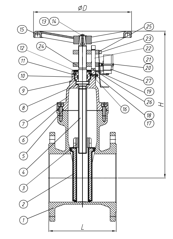 NON RISING STEM RESILIENT SEATED DUCTILE IRON GATE VALVE WITH POSITION LIMITED SWITCH
