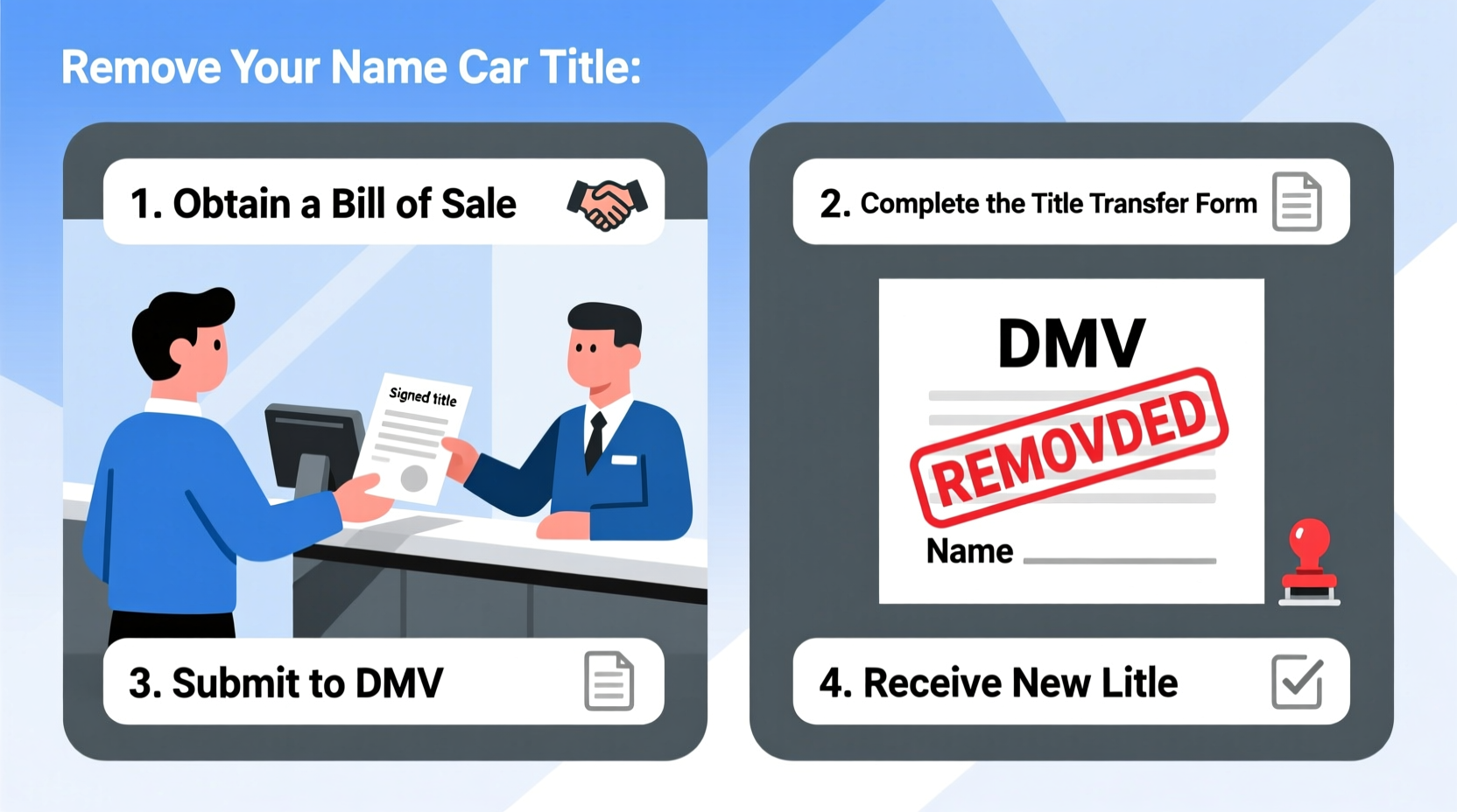 how can i take my name off a car title