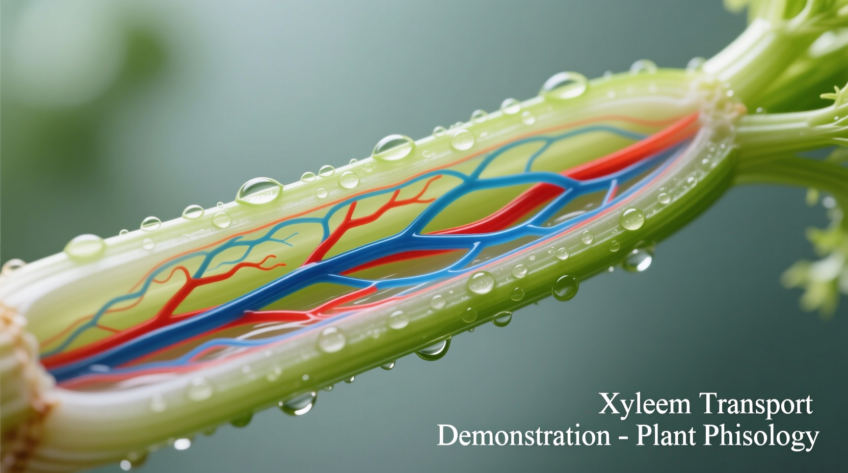 Celery stalk showing color absorption in xylem vessels