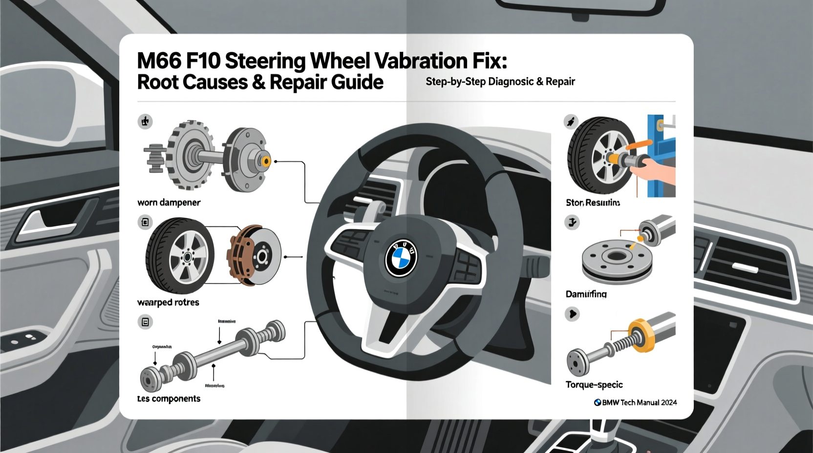 m6 f10 steering wheel vibration fix
