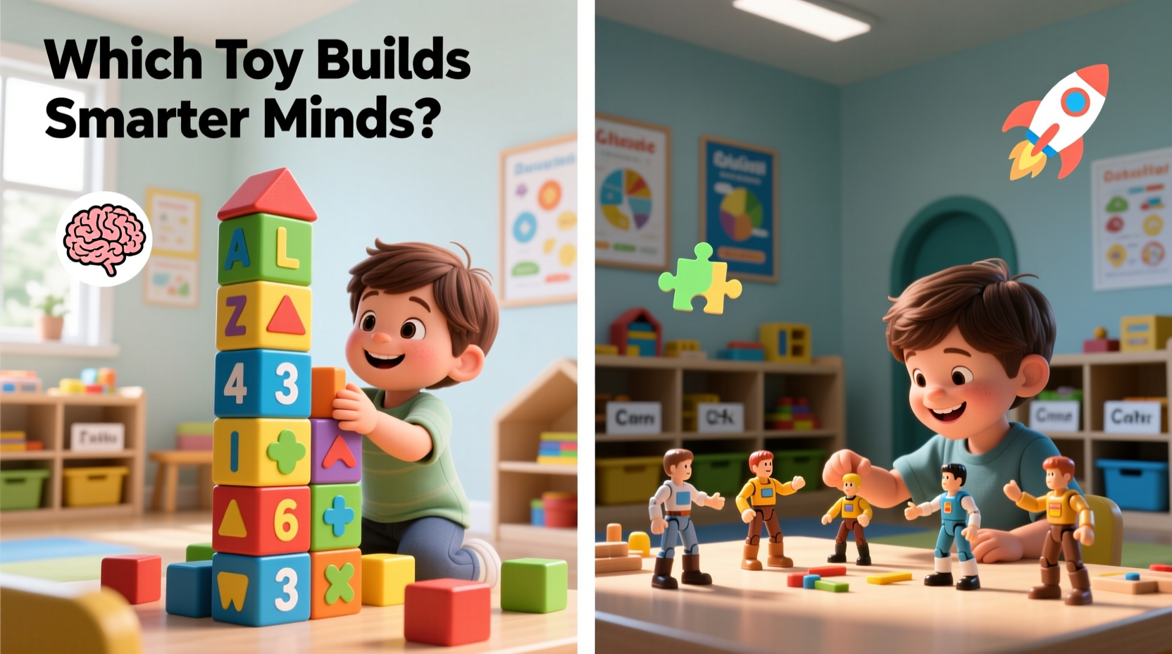 building block model vs action figures which toy helps kids learn better