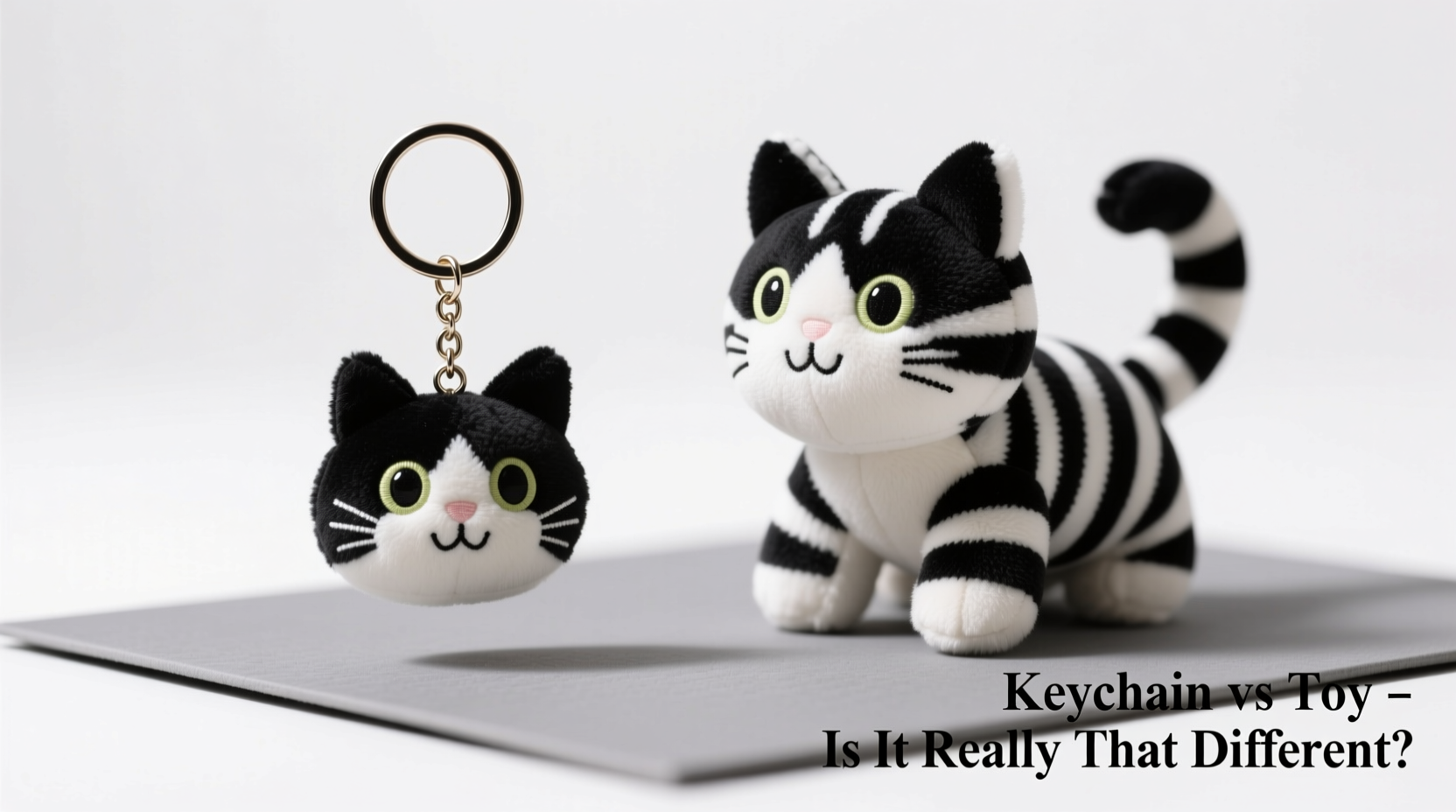 cat plush pendant vs cat plush toy is a keychain really that different
