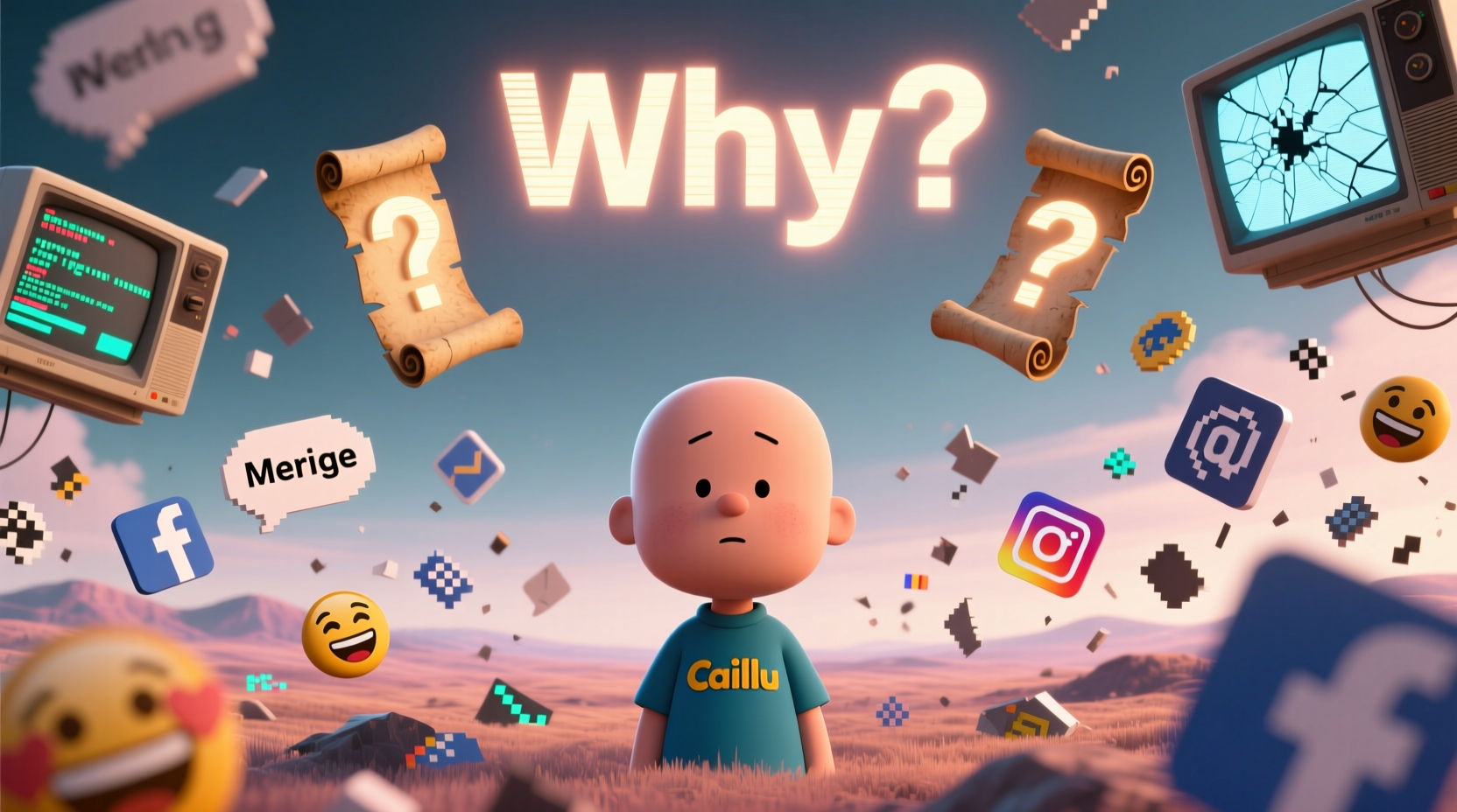 why is caillou bald exploring the meme real explanations