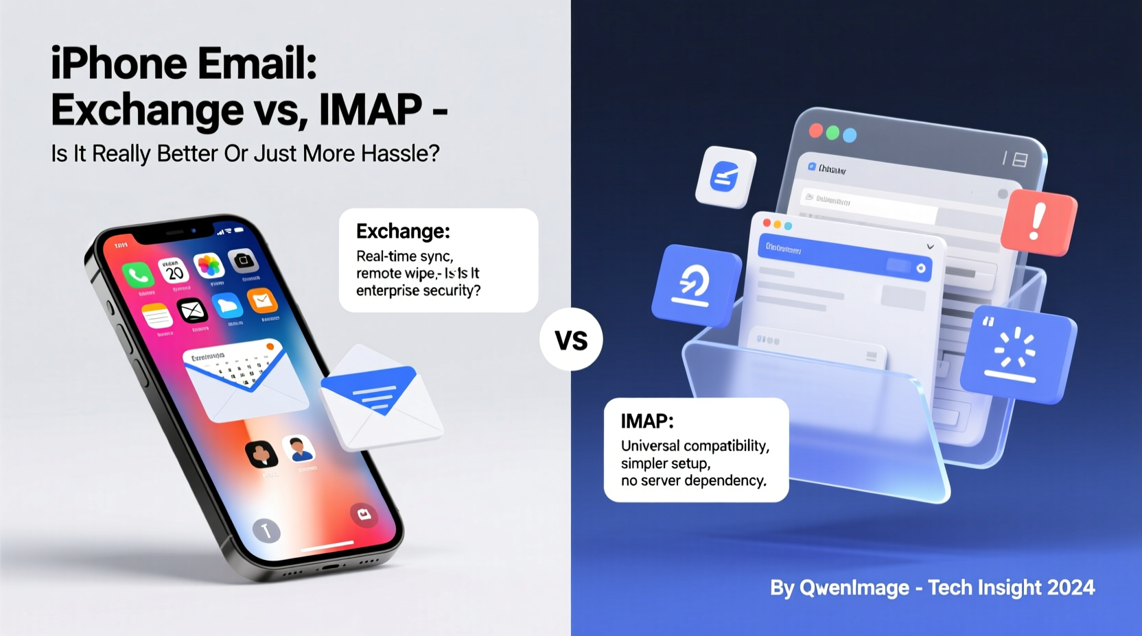 iphone email is exchange really better than imap or is it just more hassle