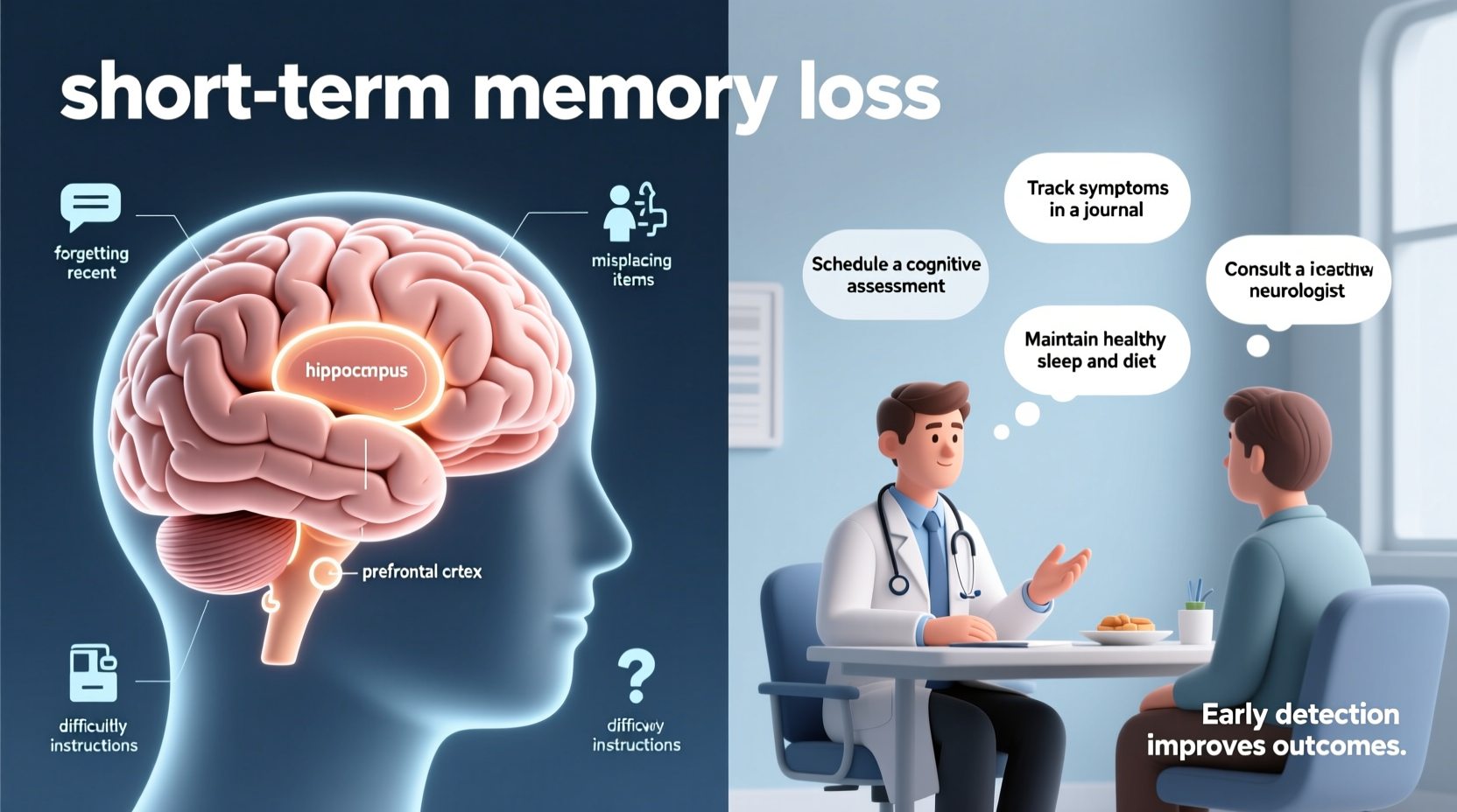 how to identify early signs of short term memory loss and what to do next