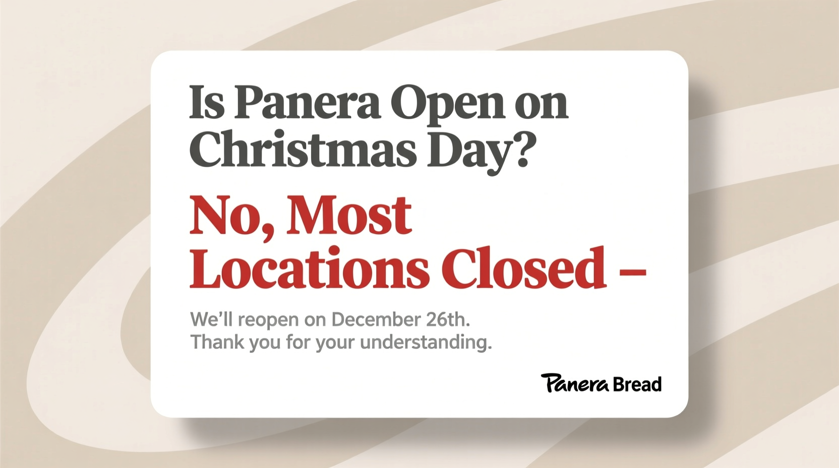 is panera open on christmas day