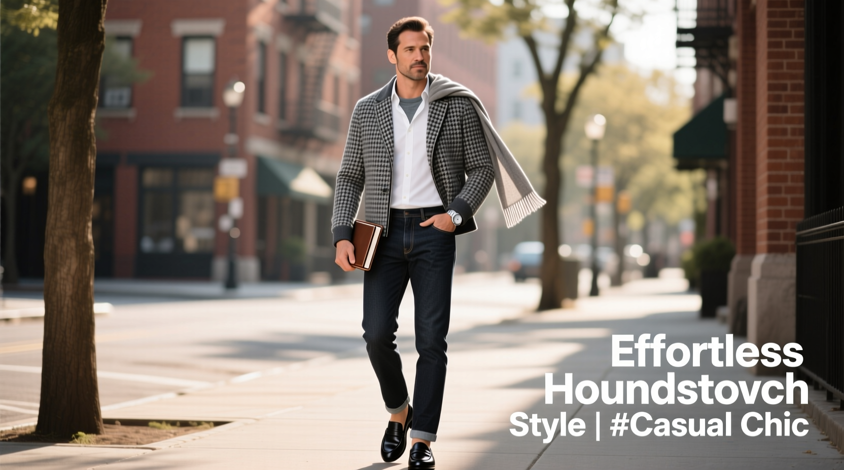 casual styling tips how to wear a houndstooth jacket with effortless flair