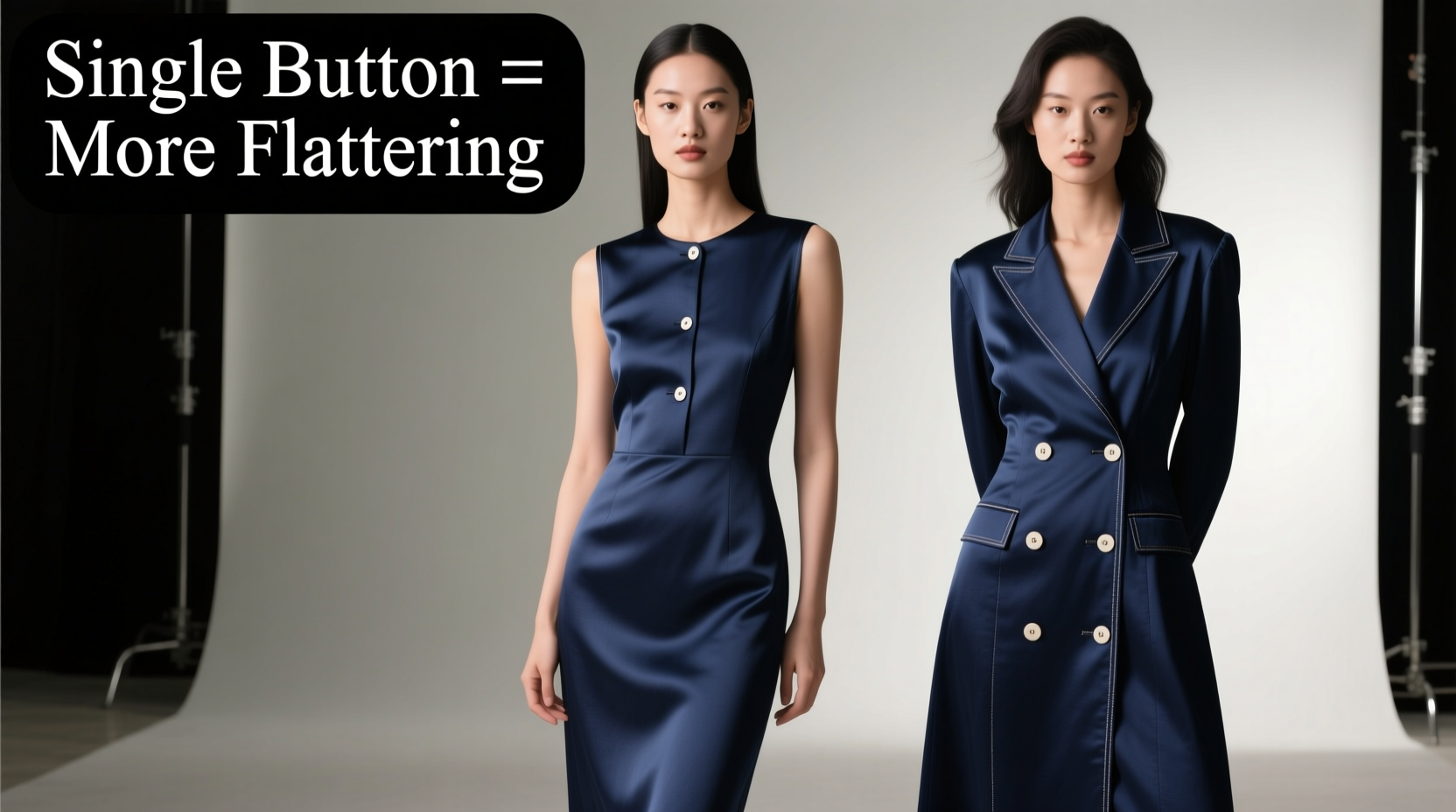 single button vs double button dress is one more flattering