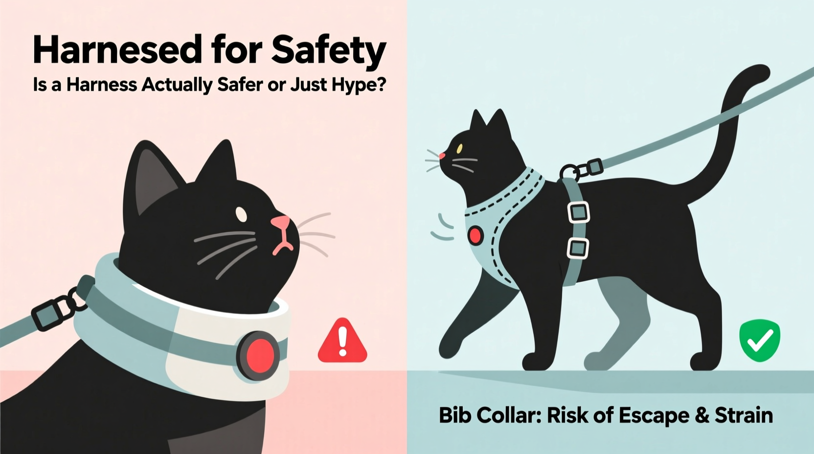 cat bib collar vs cat harness is a harness actually safer or is it just hype