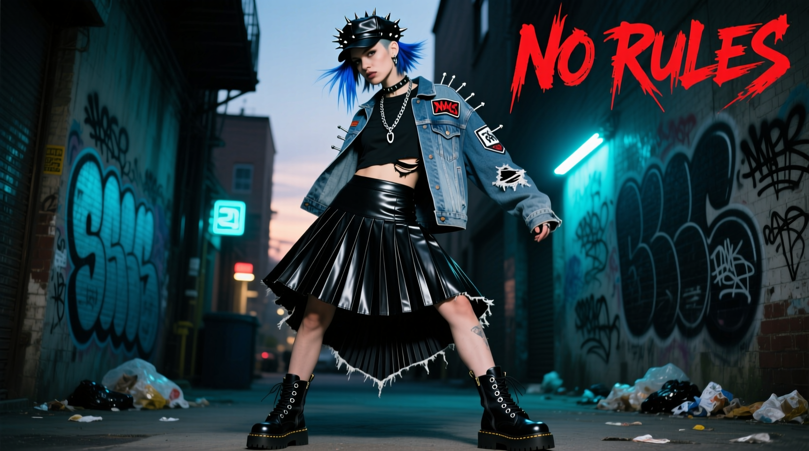 edgy and effortless how to create a bold punk look with a pleated skirt