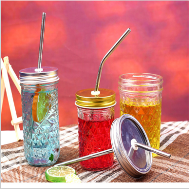Wholesales Factory Price Glass Jar With Metal Cover/Glass Storage Jar With 2 Part Lid Top Glass